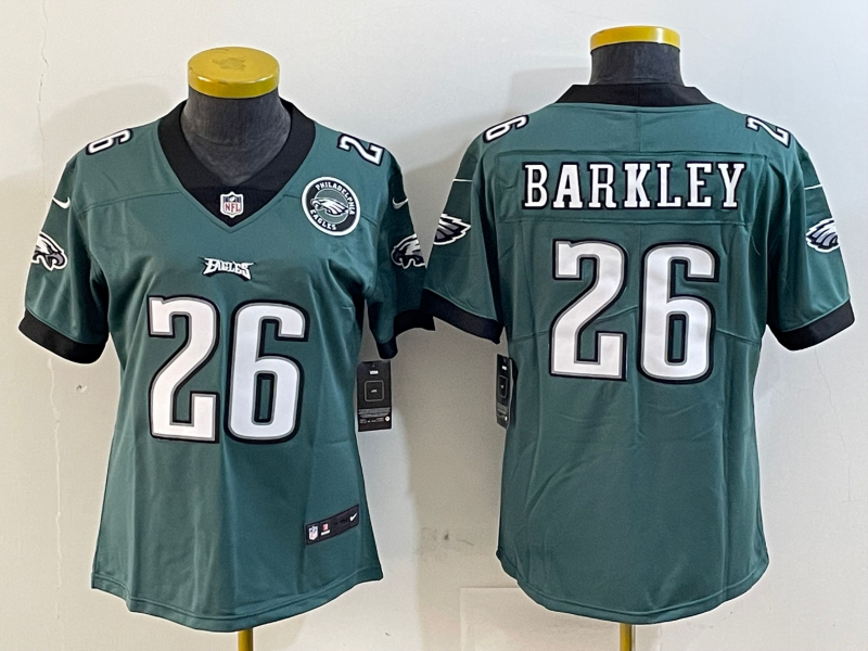 Youth Philadelphia Eagles #26 Barkley green 2025 Nike NFL jersey style 1